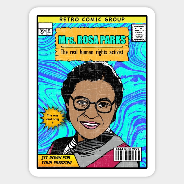 Mrs ROSA PARKS VINTAGE  COMIC Sticker by theanomalius_merch